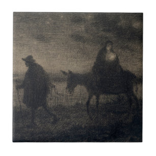 Jean-Francois Millet - The Flight Into Egypt Tile