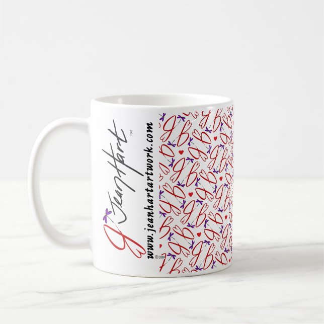 Jean Hart Artwork logos and hearts Coffee Mug (Left)