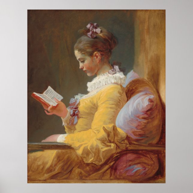 Jean-Honoré Fragonard – A Young Girl Reading Poster (Front)