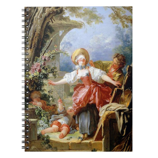 Jean-Honoré Fragonard's Blind Man's Bluff Game Spiral Notebook (Front)