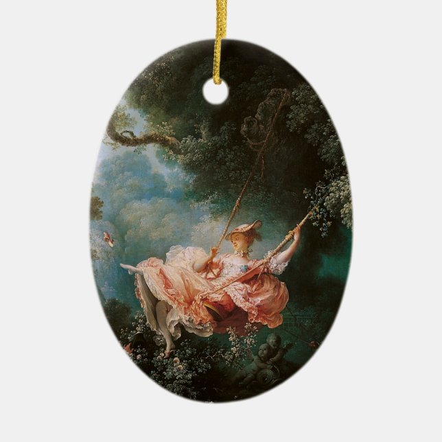 Jean-Honoré Fragonard's The Swing Ceramic Tree Decoration (Front)