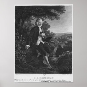 Jean-Jacques Rousseau composing 'Emile' Poster