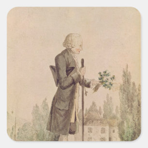 Jean-Jacques Rousseau  Gathering Herbs Square Sticker