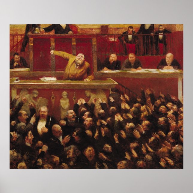 Jean Jaures  Speaking at the Tribune Poster (Front)