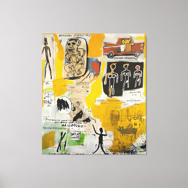 Jean Michel Basquiat art Canvas Print (Front)