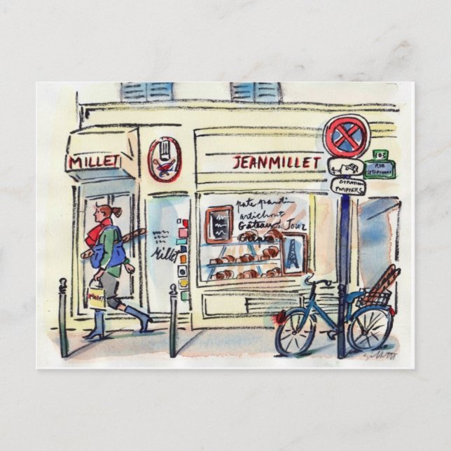 Jean Millet Patisserie Paris by Carol Gillott Postcard (Front)