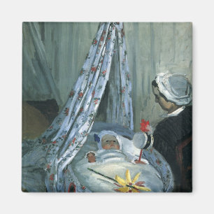 Jean Monet in His Cradle by Claude Monet Magnet