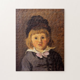 Jean Monet Wearing Hat with Pompom Monet Fine Art Jigsaw Puzzle
