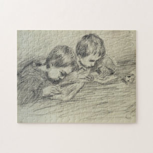Jean-Pierre Hoschedé & Michel Drawing Monet Fine Jigsaw Puzzle