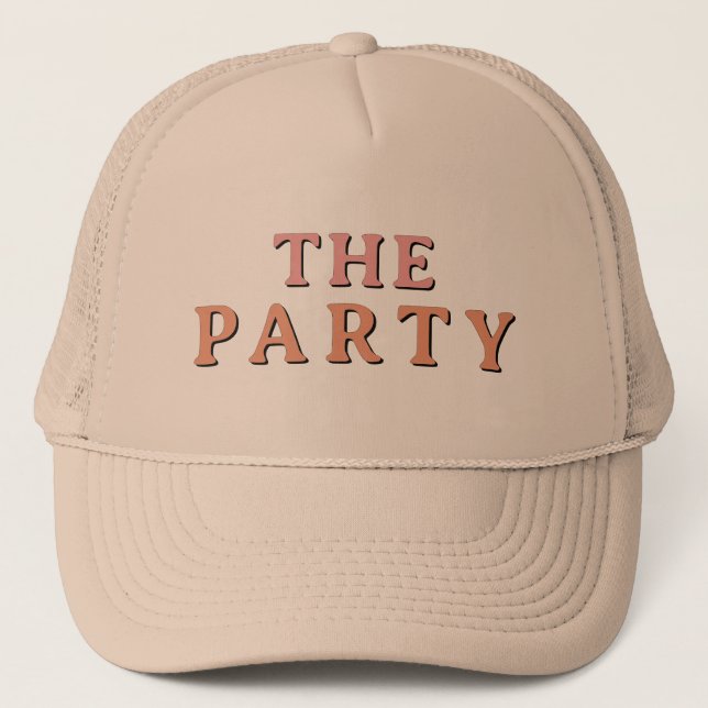 JEAN Retro 70's Themed The Party Bachelorette Trucker Hat (Front)