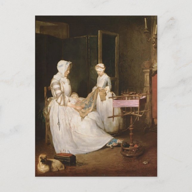 Jean-Simeon Chardin- The Hard working Mother Postcard (Front)