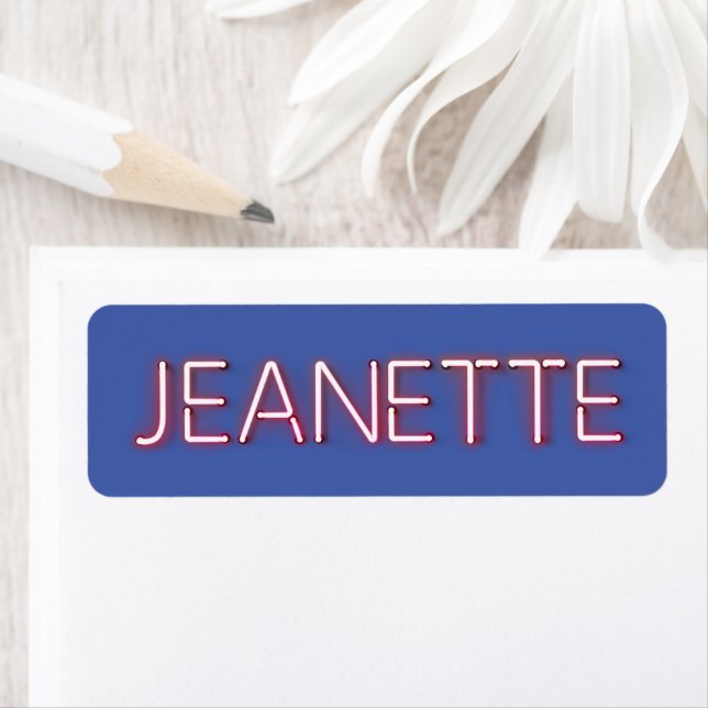 Jeanette name in glowing neon lights (Insitu)