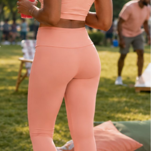 JEANIE DEE "PEACH" - HIGH-WAISTED CAPRI PANTS (Our Leggings: JEANIE DEE "PEACH"; Customize with Your OWN Text
)