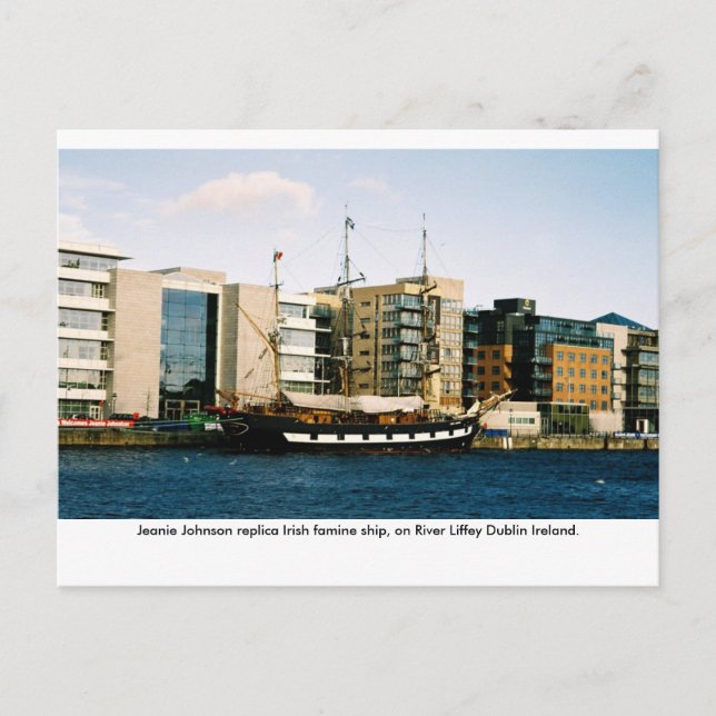 Jeanie Johnson Irish famine ship, Dublin Ireland Postcard (Front)