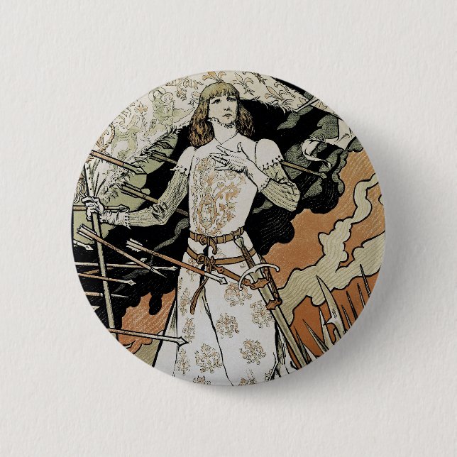 Jeanne d'Arc ~ Sarah Bernhardt 6 Cm Round Badge (Front)
