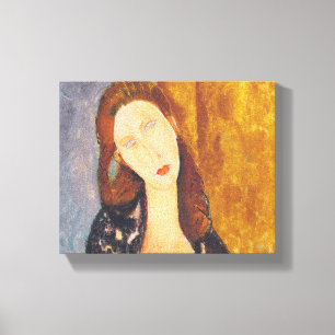 Jeanne Hebuterne portrait by Amedeo Modigliani Canvas Print