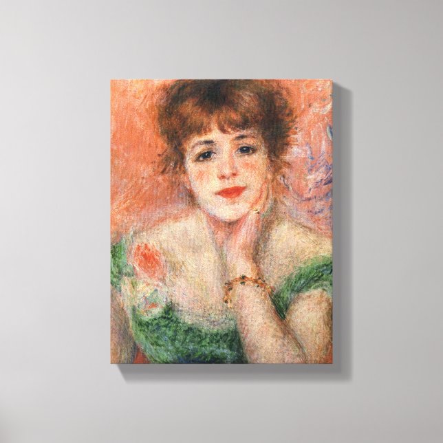 Jeanne Samary in a Low Necked Dress (by Renoir) Canvas Print (Front)