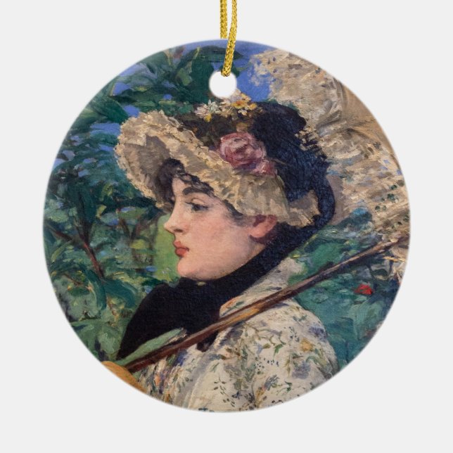 Jeanne (Spring)  By Édouard Manet Ceramic Tree Decoration (Front)