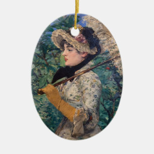 Jeanne (Spring)  By Édouard Manet Ceramic Tree Decoration