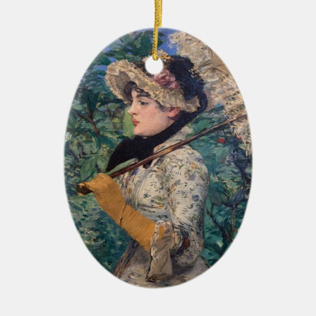 Jeanne (Spring)  By Édouard Manet Ceramic Tree Decoration (Front)
