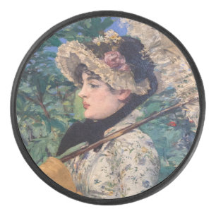 Jeanne (Spring) By Édouard Manet Hockey Puck