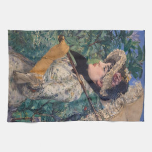 Jeanne (Spring) By Édouard Manet Tea Towel