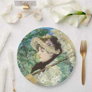 Jeanne (Spring) Edouard Manet Paper Plate