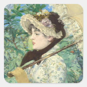 Jeanne (Spring) Edouard Manet    Square Sticker