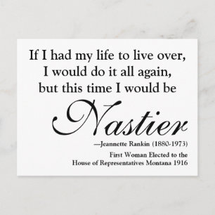 Jeannette Rankin 'Nasty Woman' Quote Postcard