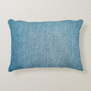 Jeans background. Perspective and closeup view to Decorative Cushion