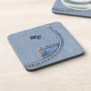 Jeans Coasters with Initials