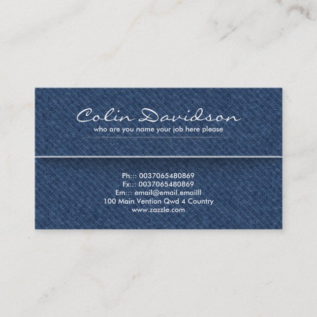 jeans fabric business card (Front)