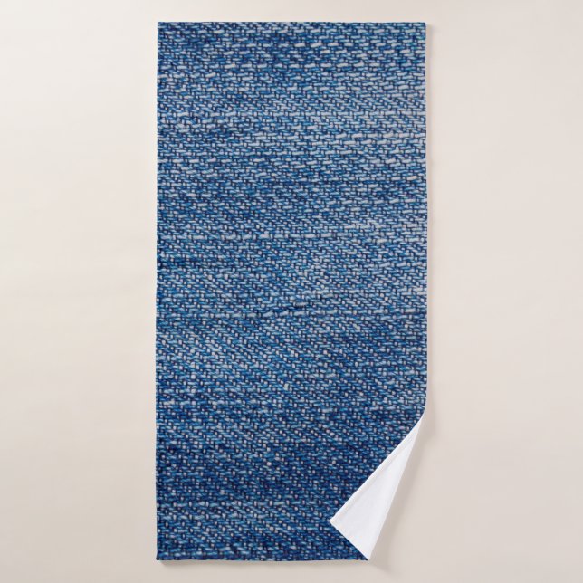 Jeans fabric denim structure blue bath towel (Bath Towel)