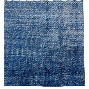 Jeans fabric denim structure blue shower curtain