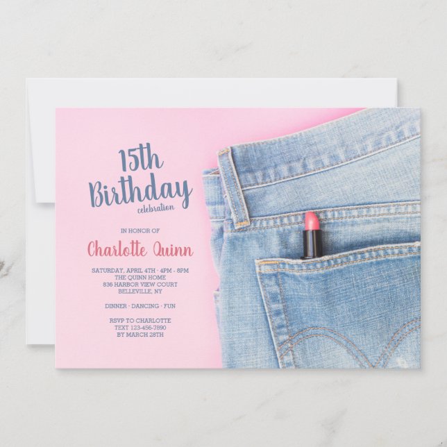 Jeans Forever Birthday Party Invitation (Front)
