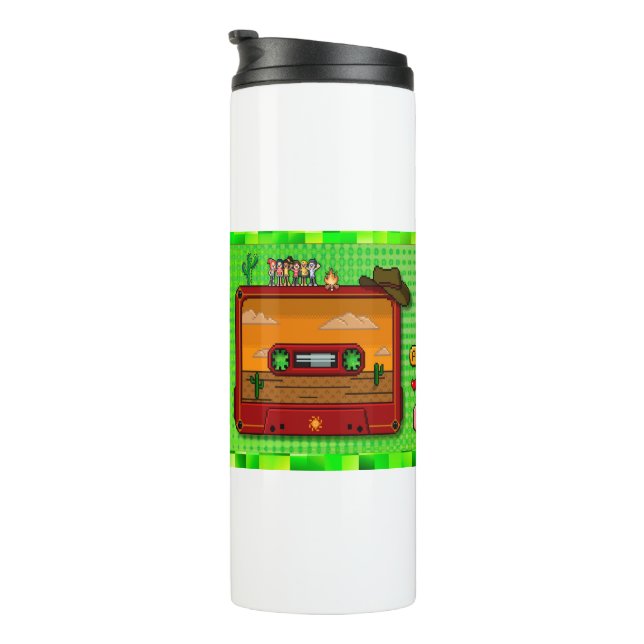 Jeans games pixel art. thermal tumbler (Rotated Right)