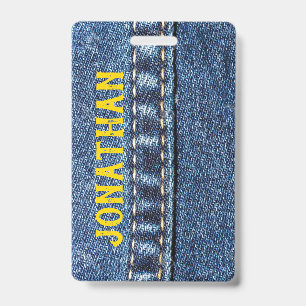 Jeans Luggage Tag / Badge ID Badge