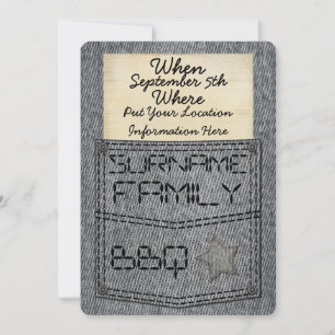 Jeans Pocket BBQ Invitations