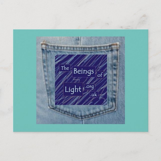 Jeans Pocket Beings of Light Fun Design Postcard (Front)