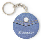 Jeans Pocket Design - Personalised Name Keychain