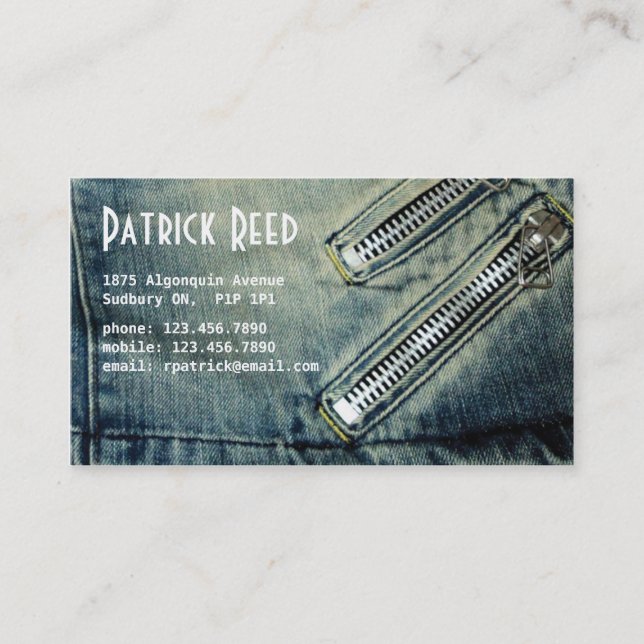 Jeans - Style D Business Card (Front)