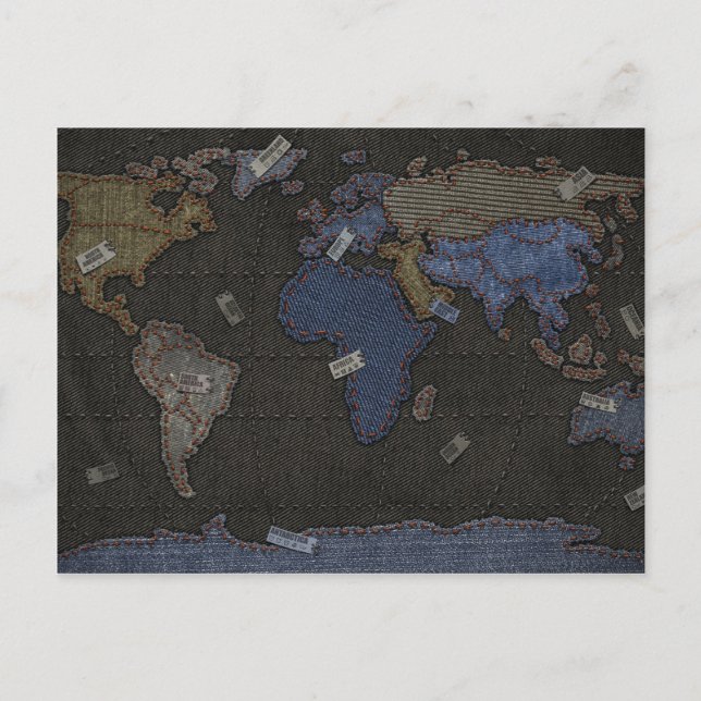Jeans World Map Postcard (Front)