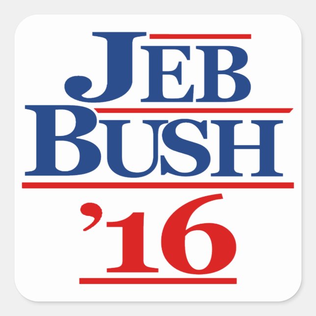 Jeb Bush 2016 Square Sticker (Front)