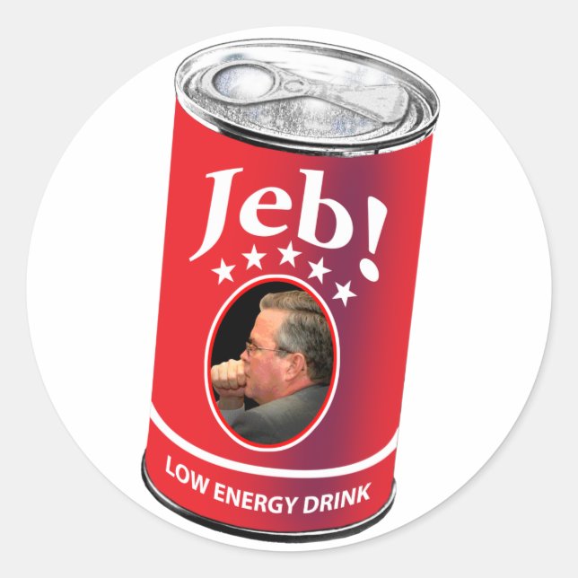 Jeb Bush for President Humour, Low Energy Drink Classic Round Sticker (Front)