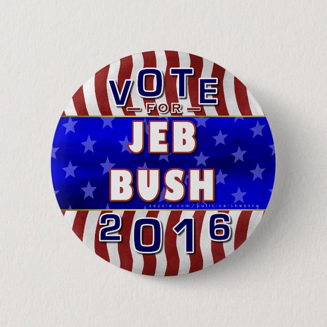 Jeb Bush President 2016 Election Republican 6 Cm Round Badge (Front)