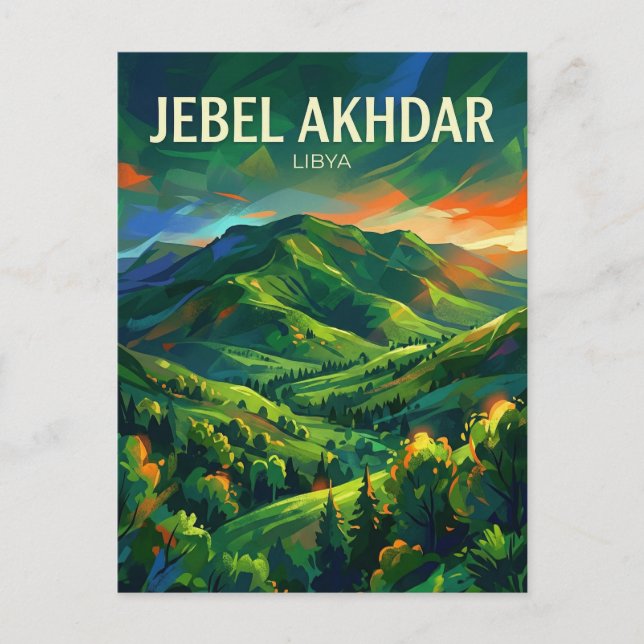 Jebel Akhdar, Green Mountains Libya Postcard (Front)