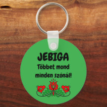 JEBIGA Többet mond minden szónál! zöld kulcstartó