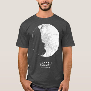 Jeddah Makkah Saudi Arabia City Map Full Moon T-Shirt