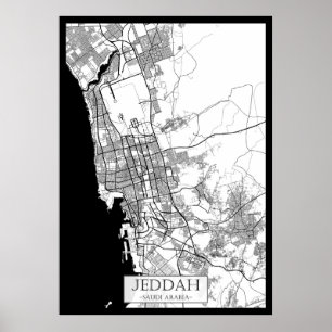Jeddah Saudi Arabia Map Poster