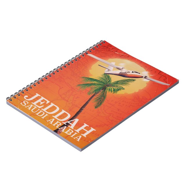 Jeddah Saudi Arabia Vacation poster Spiral Notebook (Left Side)